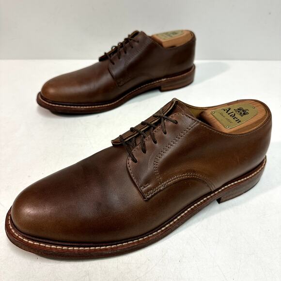 EXCELLENT Oak Street Bootmakers Natural Brown Plain Toe Blucher Made in USA 10 - Picture 4 of 10